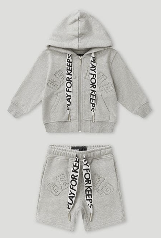 GEDDUP LACED GREY TRACKSUIT KIDS