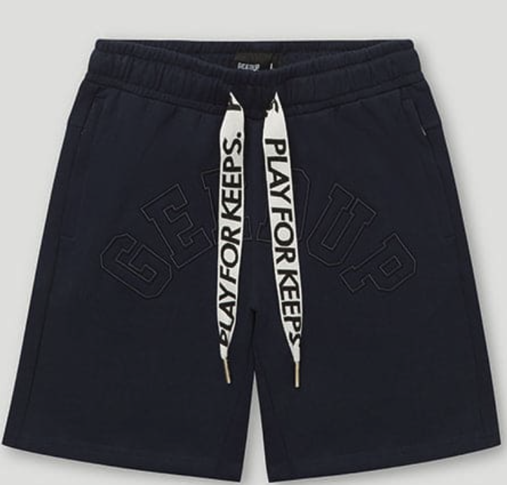 GEEDUP PFK LACED ZIP SHORTS NAVY